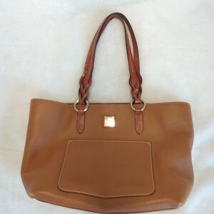Dooney & Bourke Tan Leather Tote with Braided Handles
